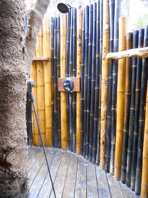 Bamboo outdoor shower